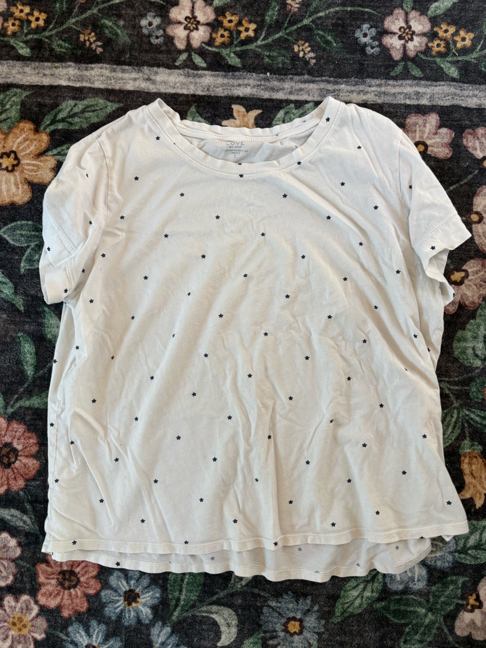 GAP White Short Sleeve Tee with Navy Star Print